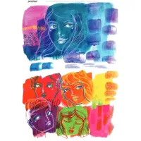 Jane Davenport Collage Sheets A4 Happy Thoughts (8pcs) (CEJDCOL004)